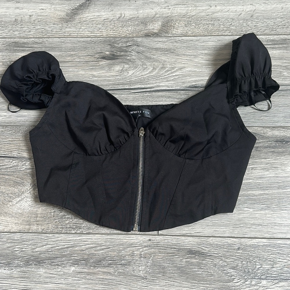 White fox crop top